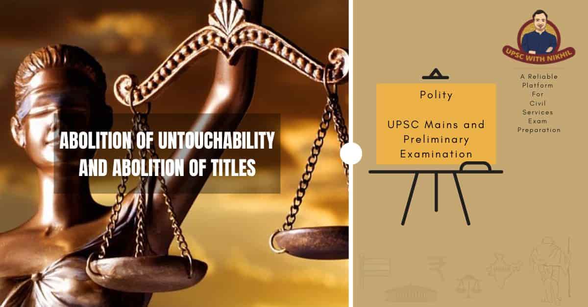 Abolition of Untouchability An