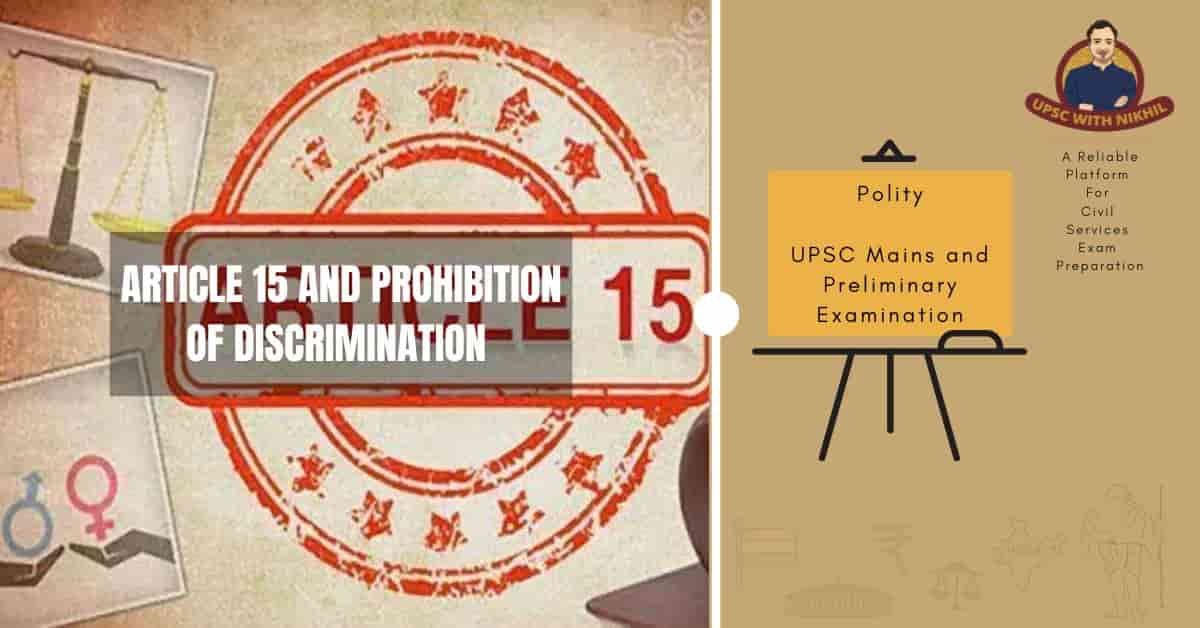 Article 15 And Prohibition of 